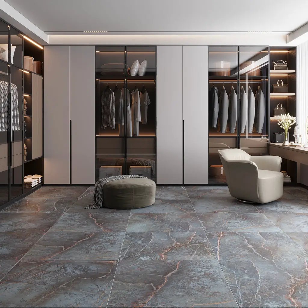 Midnight Gray with Burnt Amber 32x32 Matte Square Porcelain Large Format Tile (2 pack, 13.78 sq ft/case) by Apollo Tile