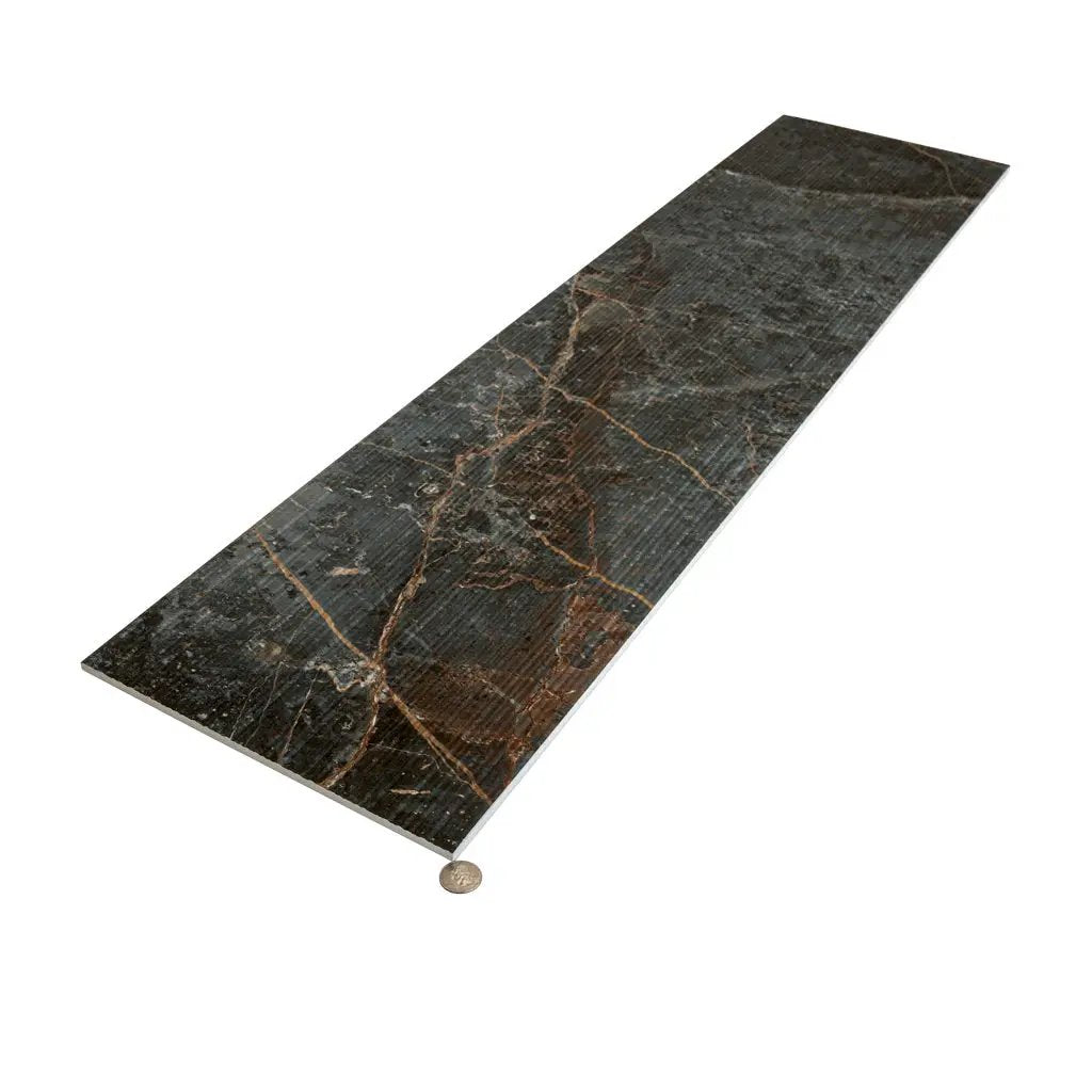 Slate Gray with Molten Copper 12x48 Matte Porcelain Large Format Tile (3 pack, 11.63 sq ft/case) by Apollo Tile