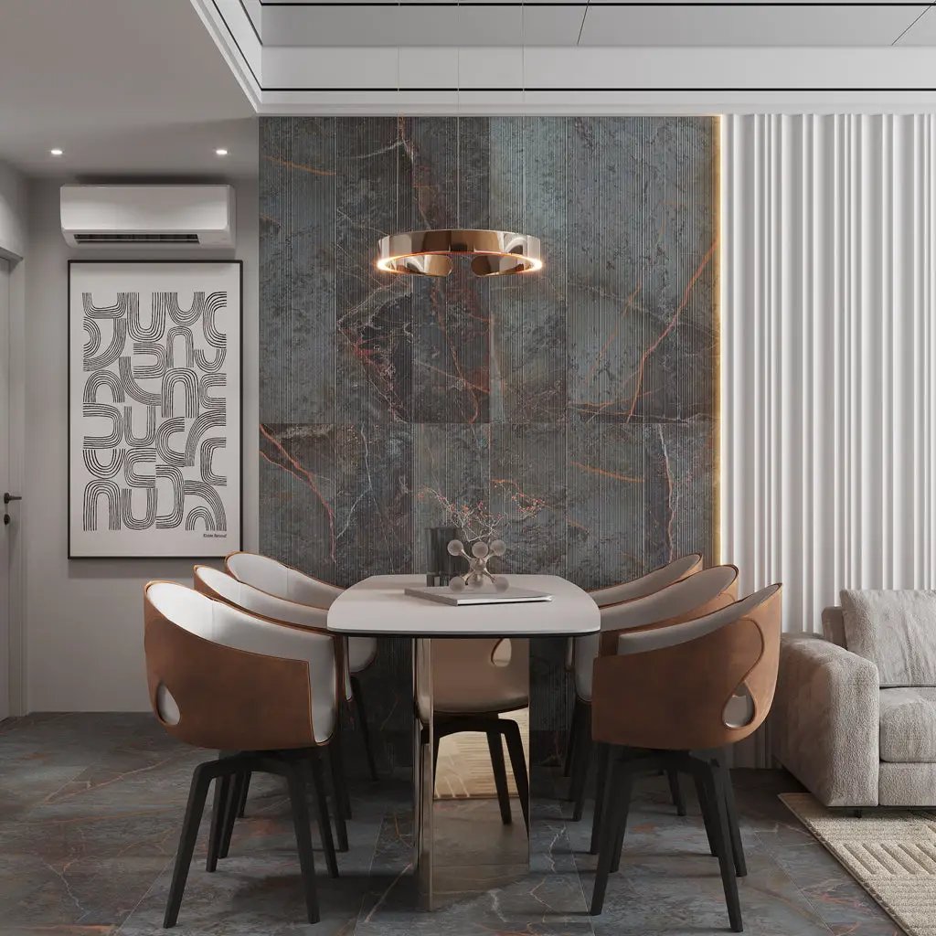Slate Gray with Molten Copper 12x48 Matte Porcelain Large Format Tile (3 pack, 11.63 sq ft/case) by Apollo Tile