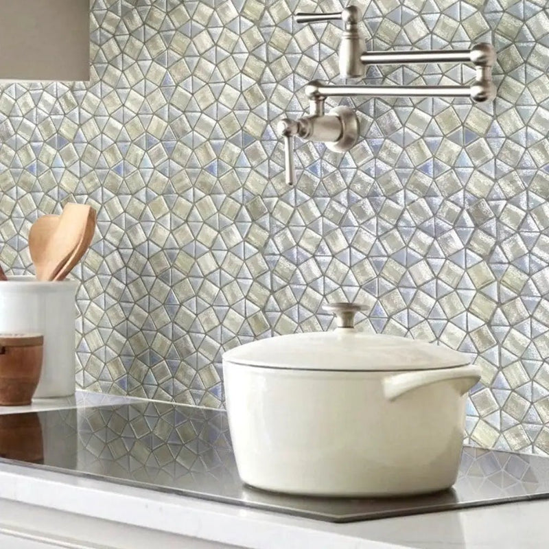 Snow White 11x11 Glossy Square Glass Mosaic Tile (10 pack, 8.1 sq ft/case) by Apollo Tile