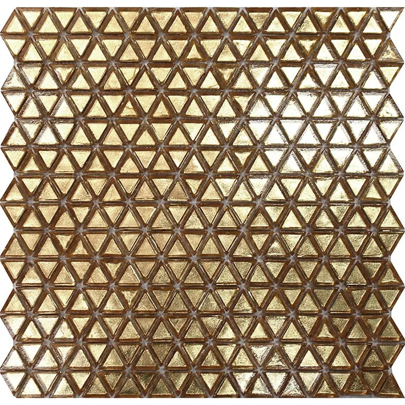 Shimmer Gold 12x12 Glossy Uniform Triangle Glass Mosaic Tile (10 pack, 10.34 sq ft/case) by Apollo Tile