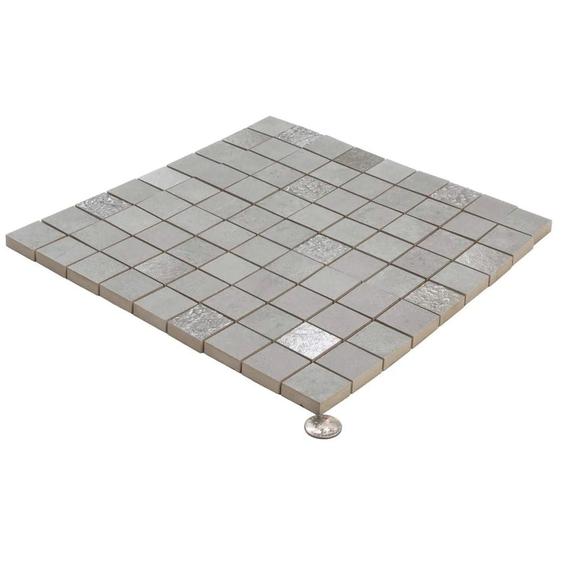 Gray 12x12 Matte Field Ceramic Mosaic Tile (10 pack, 10.68 sq ft/case) by Apollo Tile