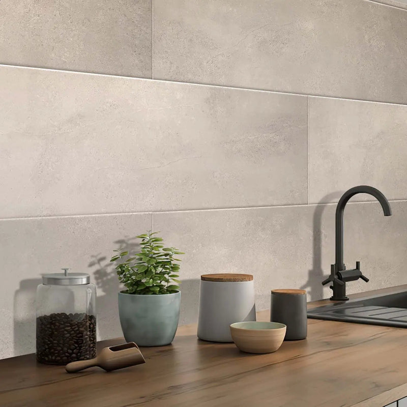 Bone White 12x40 Matte Field Ceramic Tile (4 pack, 12.45 sq ft/case) by Apollo Tile