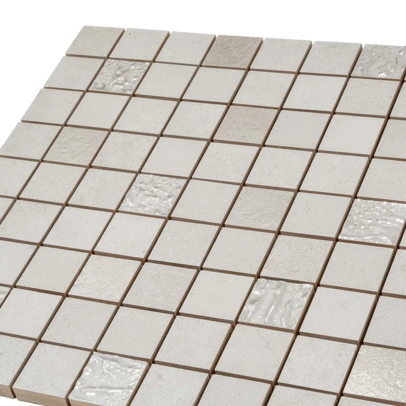 Smoke White 12x12 Matte Field Ceramic Mosaic Tile (10 pack, 10.68 sq ft/case) by Apollo Tile
