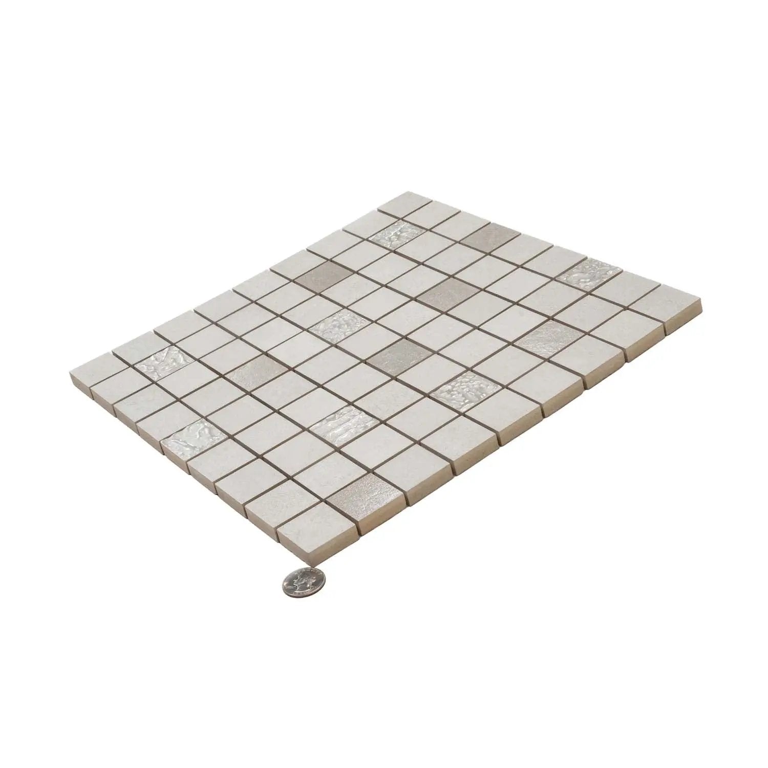 Smoke White 12x12 Matte Field Ceramic Mosaic Tile (10 pack, 10.68 sq ft/case) by Apollo Tile