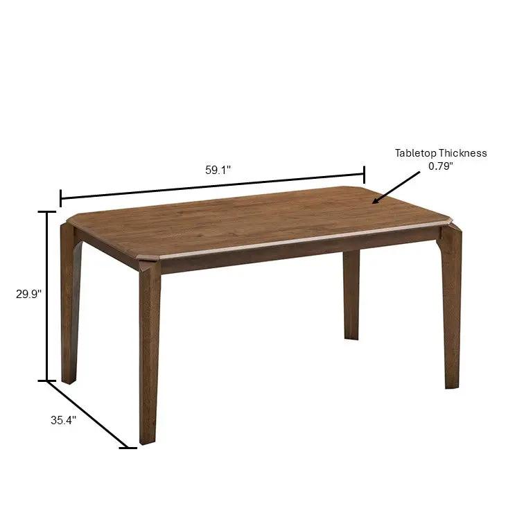 ACTU 59” Solid Wood Mid-Century Modern Dining Table Set for Small Spaces (Seats 4–6) by ACTU FURNITURE