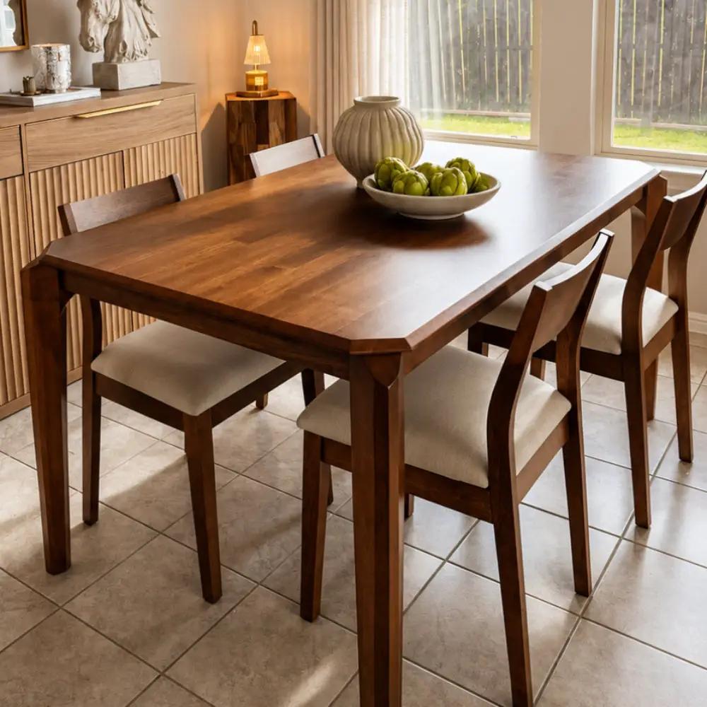 ACTU 59” Solid Wood Mid-Century Modern Dining Table Set for Small Spaces (Seats 4–6) by ACTU FURNITURE