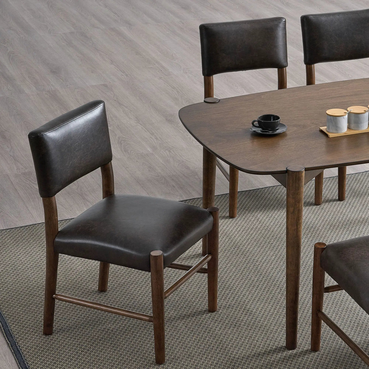 ACTU 58” Mid-Century Modern Dining Table Set for Small Spaces (Seats 4–6) by ACTU FURNITURE