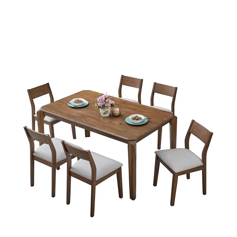 ACTU 59” Solid Wood Mid-Century Modern Dining Table Set for Small Spaces (Seats 4–6) by ACTU FURNITURE