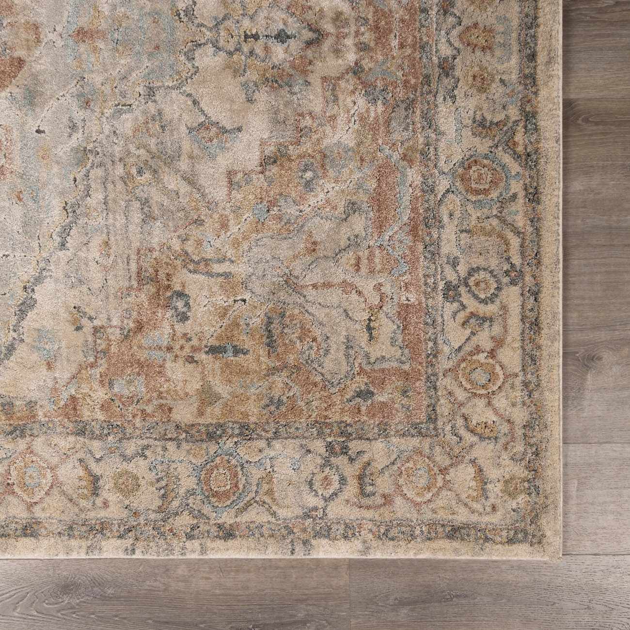 Vaeda Blue & Beige Thick Luxe Rug by Boutique Rugs