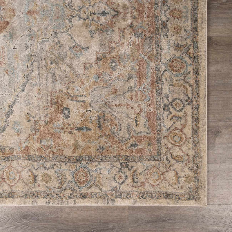 Vaeda Blue & Beige Thick Luxe Rug by Boutique Rugs