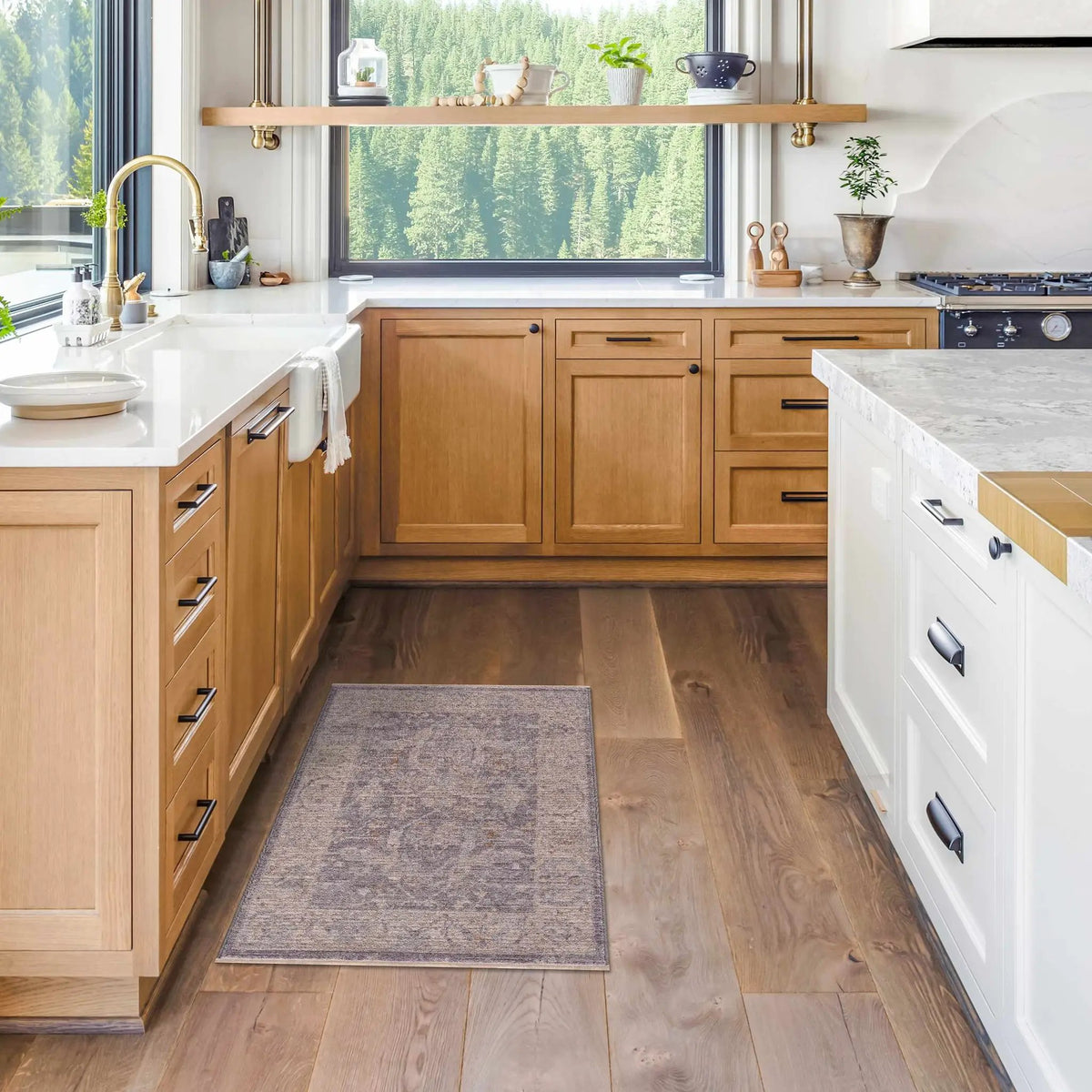 Binx Thick Luxe Statement Rug, installed in a room