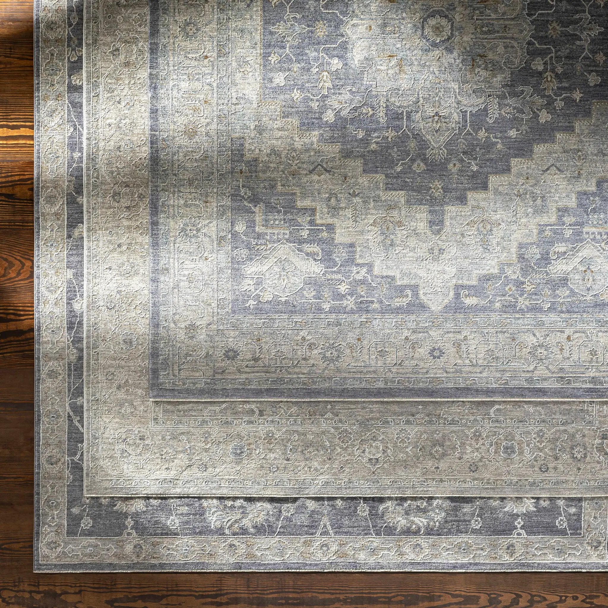 Sema Blue Medallion Rug by Hauteloom