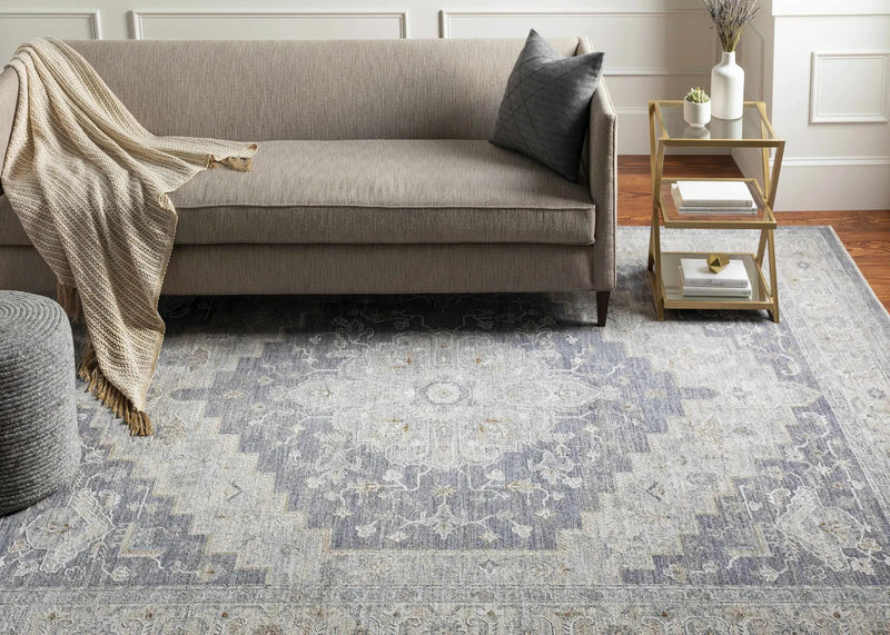 Sema Blue Medallion Rug by Hauteloom