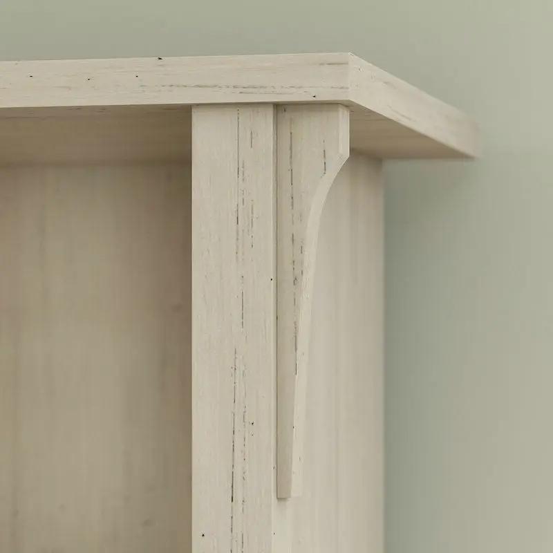 Antique White Large Entryway Coat Rack Storage Shoe Cubby Hall Tree by HomePacific