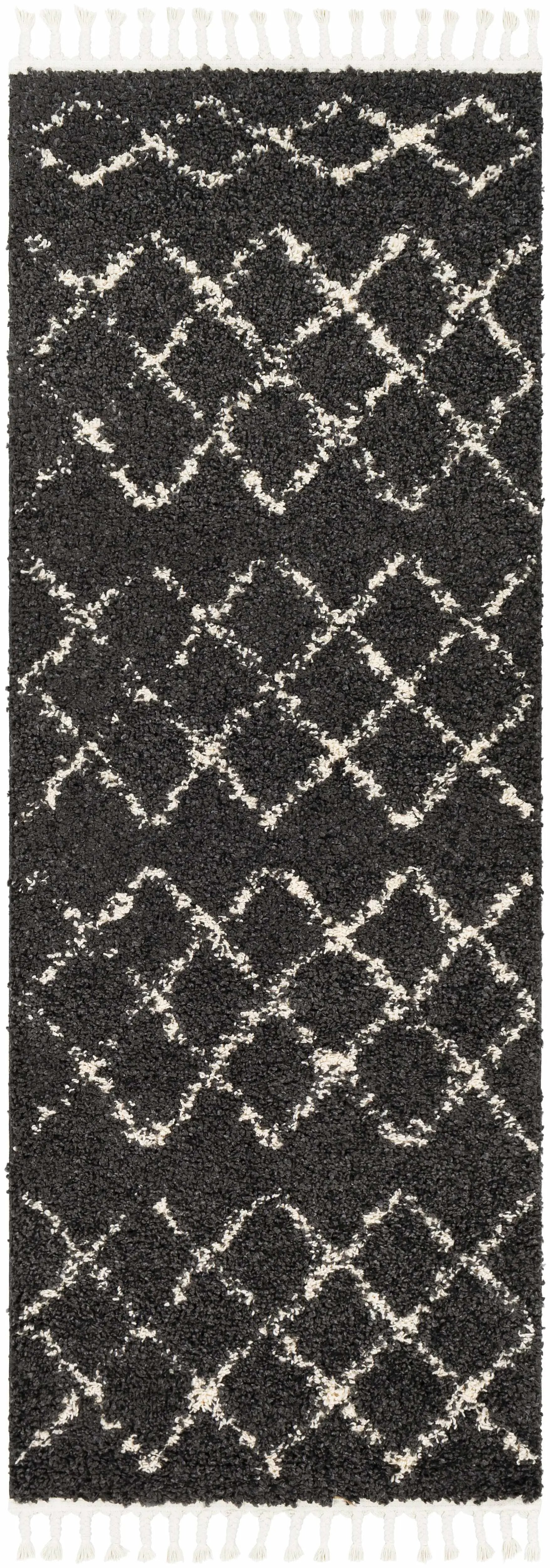 Wallagrass Black Moroccan Shag Rug - Clearance by Boutique Rugs