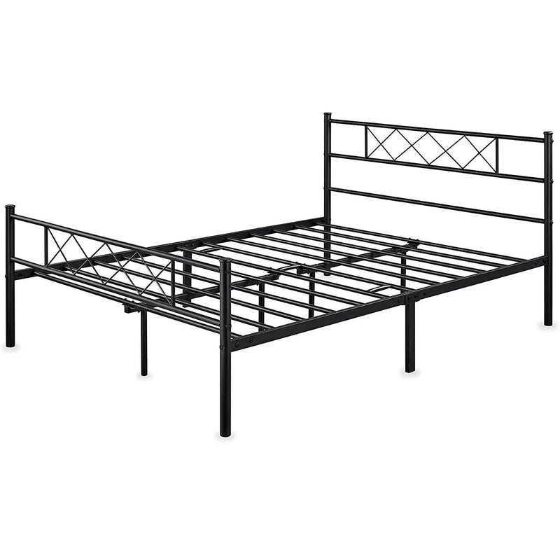 Full Size Traditional Powder Coated Slatted Metal Platform Bed by HomePacific