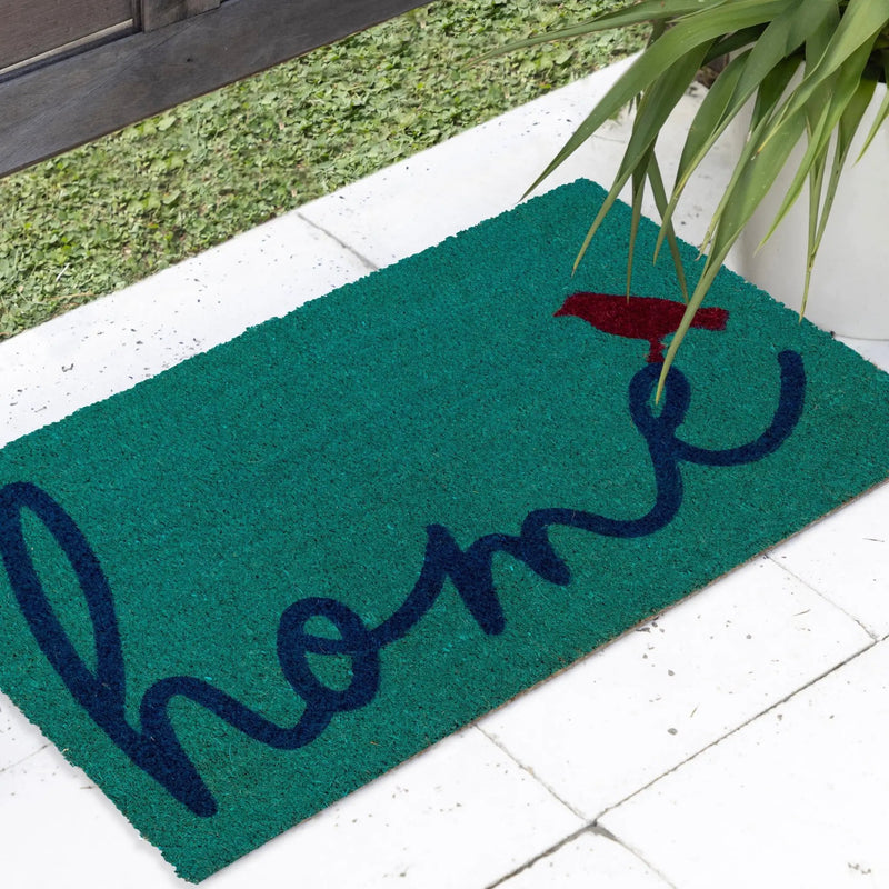 A Bird Perched on Home Coir Doormat by Fab Habitat