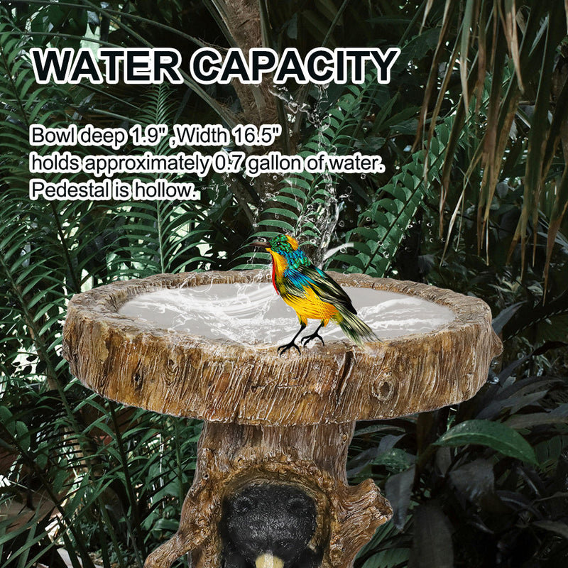 Concrete Bird Baths Two Cubs and Honeycomb 23 Inch, photo 4 of 8