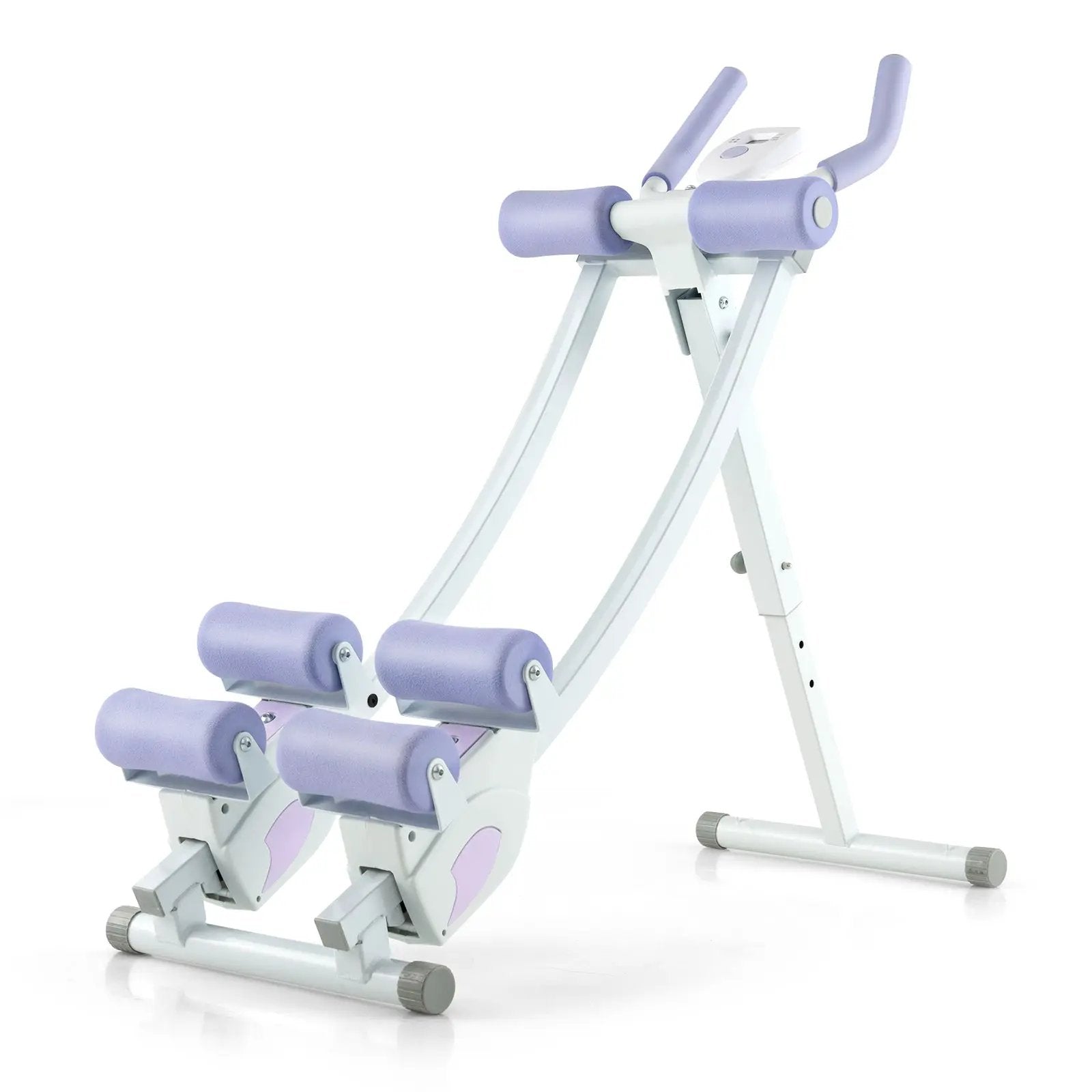 Ab Machine with LCD Monitor and 4 Adjustable Heights-Purple by DirectDeals