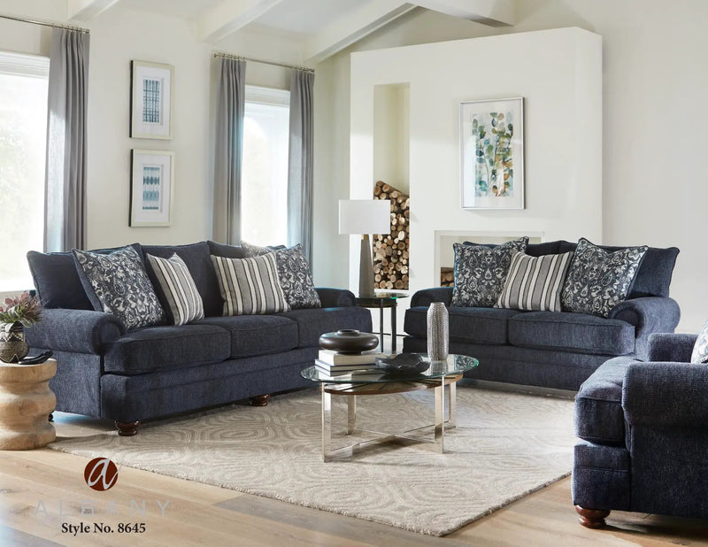 Abbott - Indeigo Blue - 2pc Sofa & Love seat Collection by Unique Piece Furniture