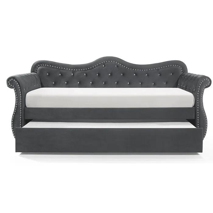 Abby Upholstered Velvet Wood Daybed with Trundle by HouseOfZazla