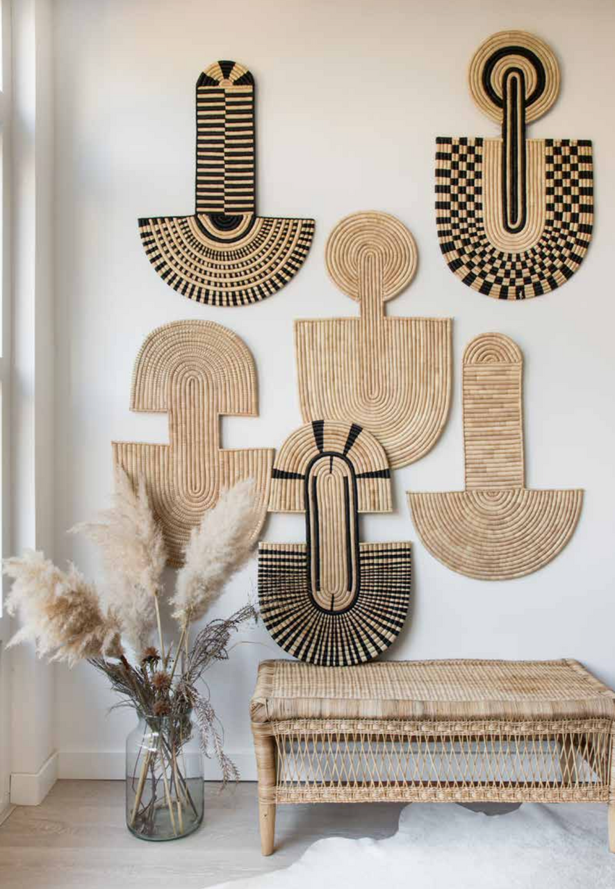 Abstract Mask Wall Hanging 1, installed in a room