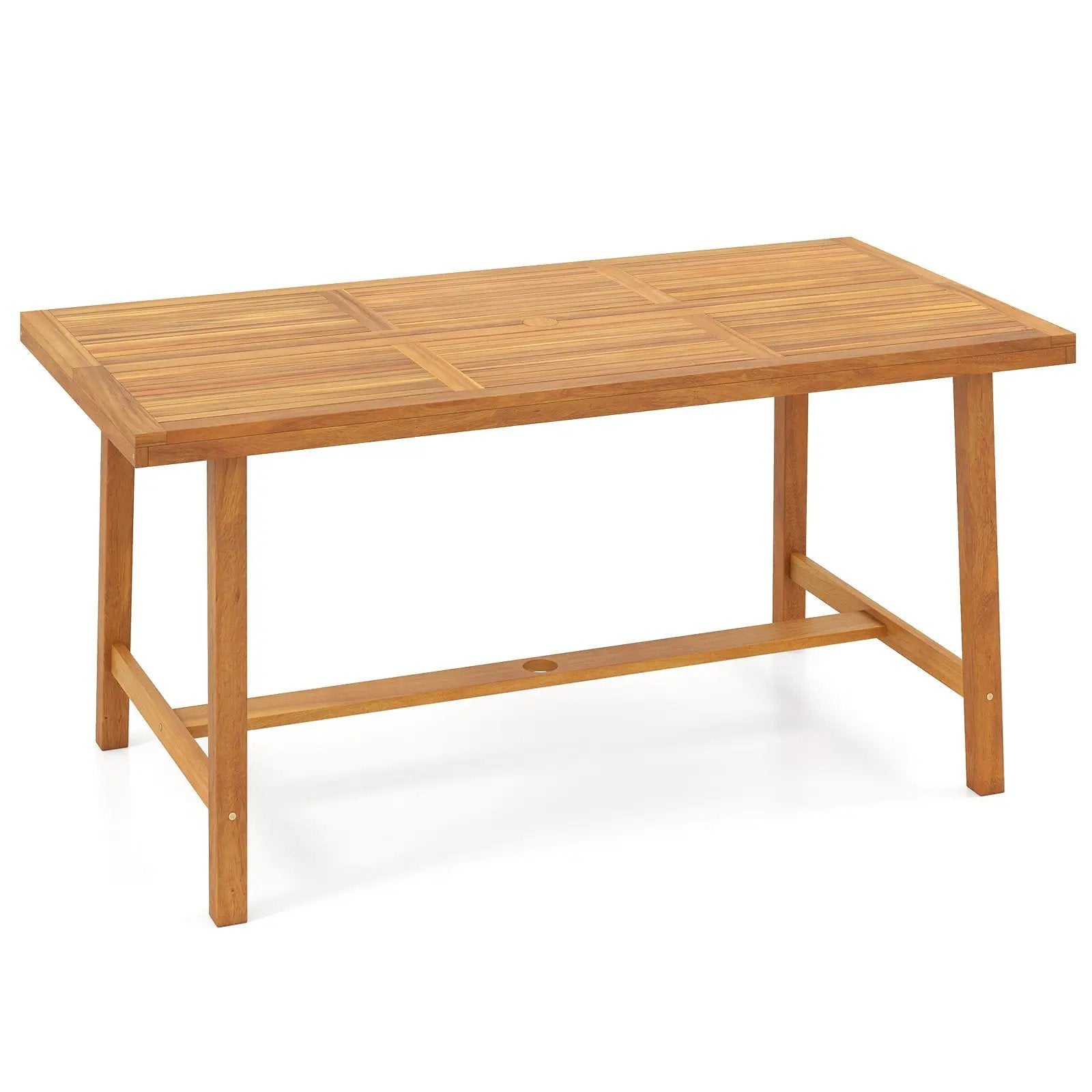 Acacia Wood Dining Table for 6 People Heavy-Duty Indoor Outdoor by DirectDeals
