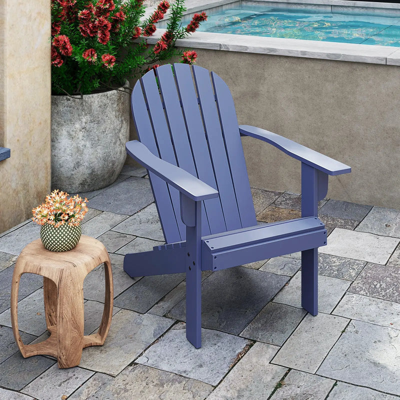 Acacia Wood Lounge Patio Adirondack Chair with Inclined Seat by DirectDeals