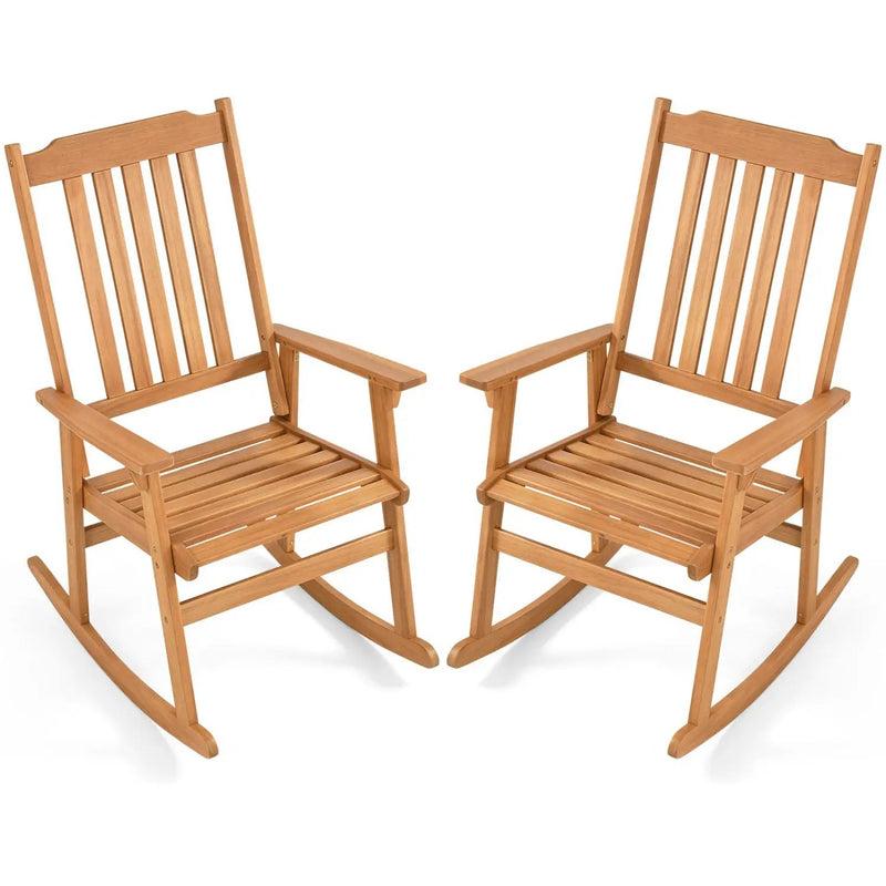 Acacia Wood Oversized Rocking Chair with High Back by DirectDeals