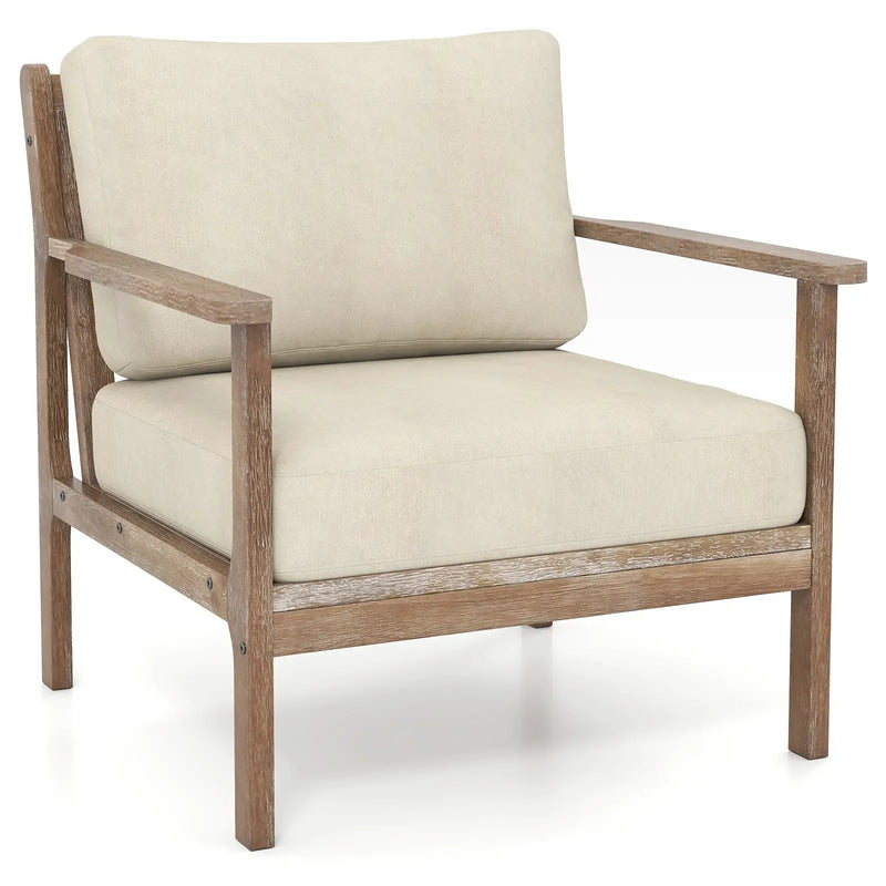 Modern Accent Chair with Solid Rubber Wood Armrests by DirectDeals