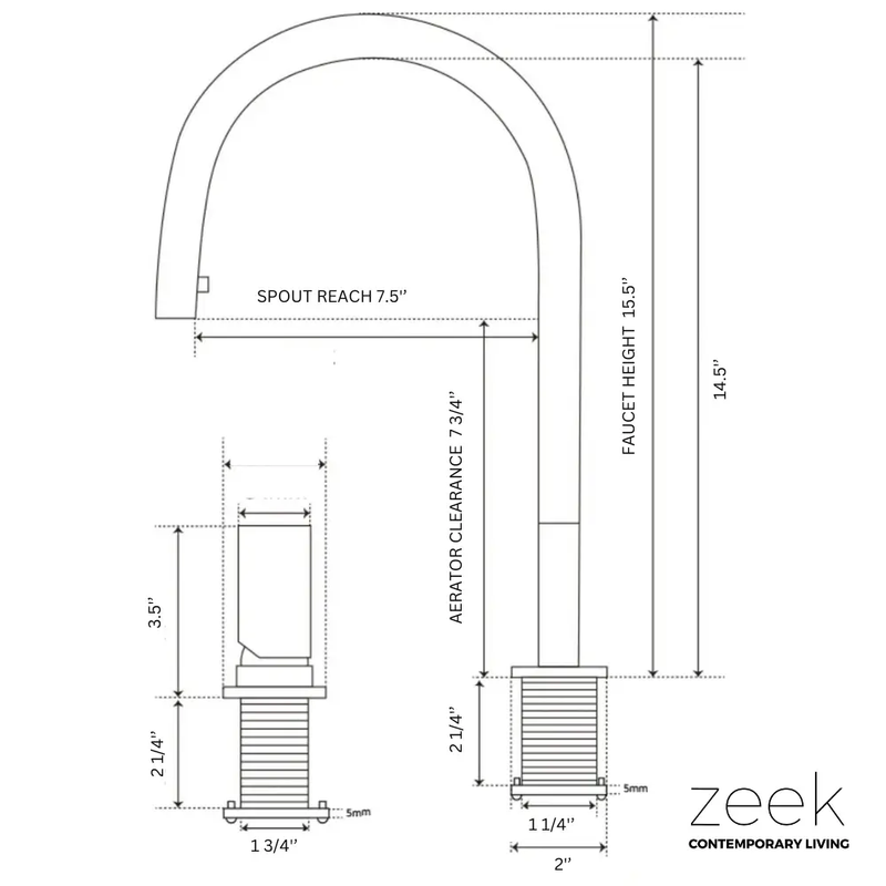 Zeek KF-11GM Gunmetal Pull-Down Kitchen Faucet by ZEEK