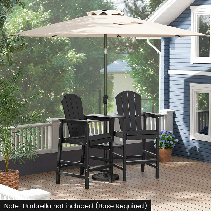 2-Seat Adirondack Chair All-Weather Adirondack Chair with Double Connecting Tray by DirectDeals