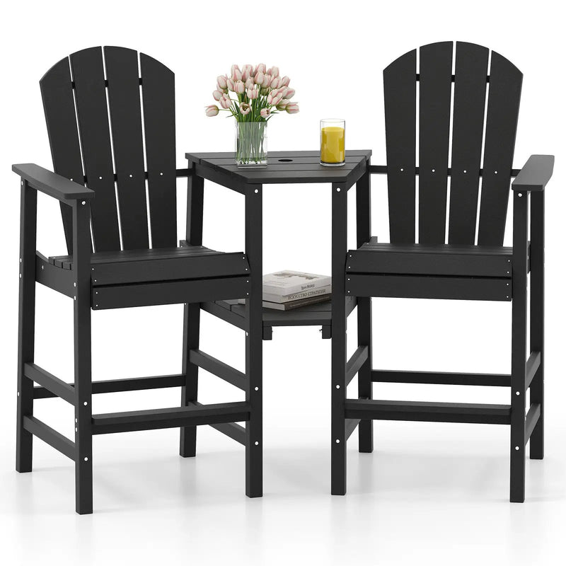 2-Seat Adirondack Chair All-Weather Adirondack Chair with Double Connecting Tray by DirectDeals