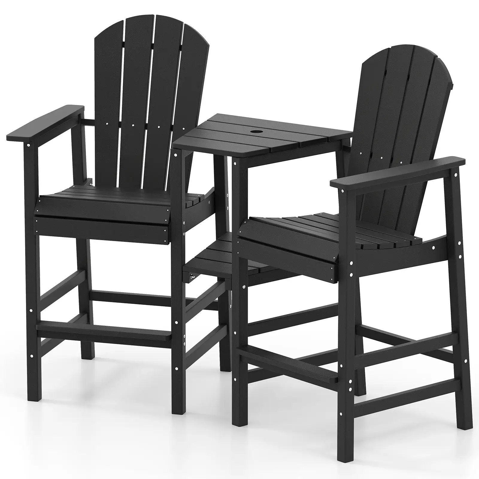 2-Seat Adirondack Chair All-Weather Adirondack Chair with Double Connecting Tray by DirectDeals