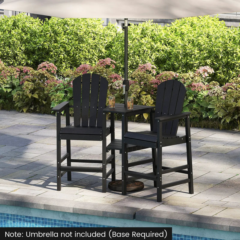 2-Seat Adirondack Chair All-Weather Adirondack Chair with Double Connecting Tray by DirectDeals