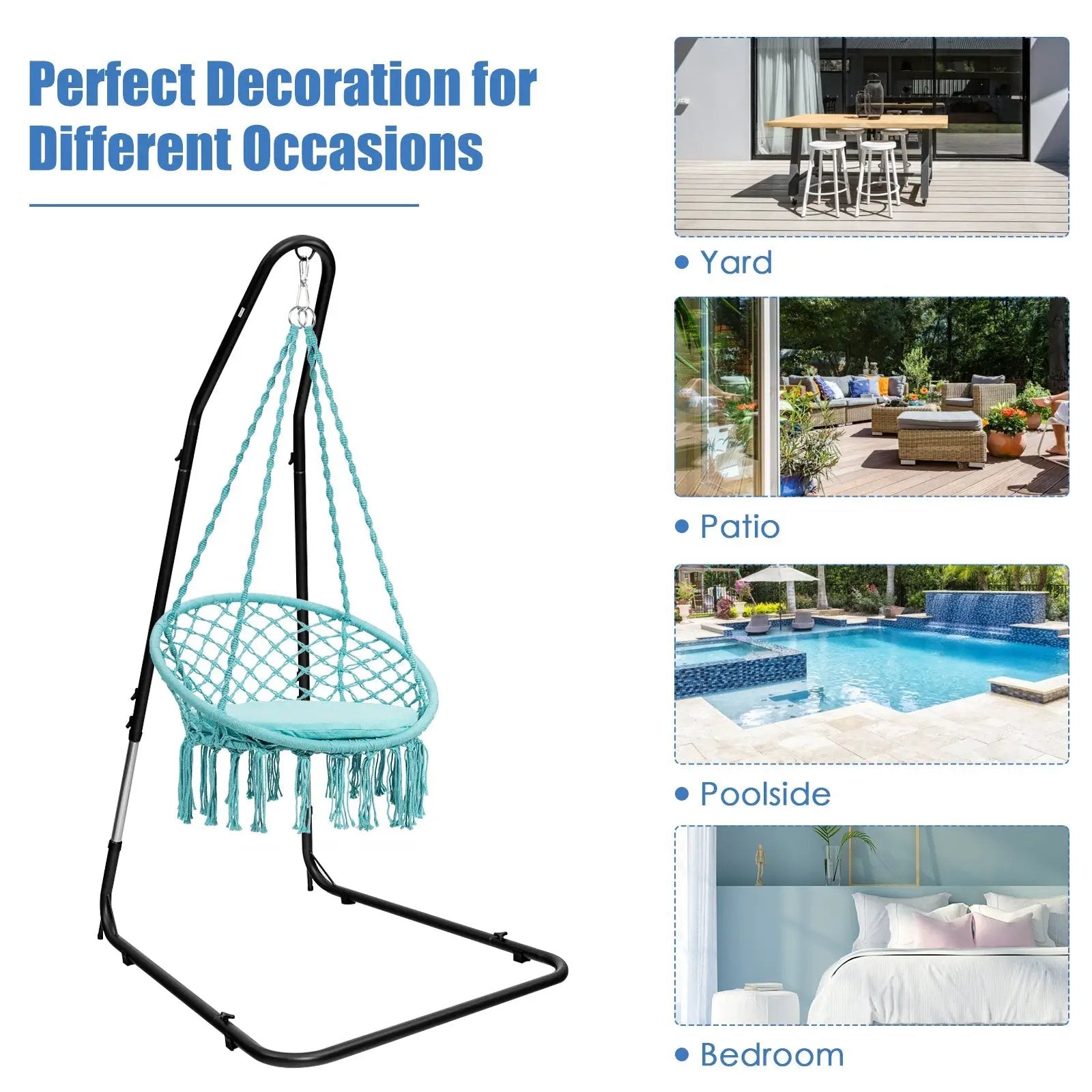 Adjustable Hammock Chair Stand Steel Frame by DirectDeals
