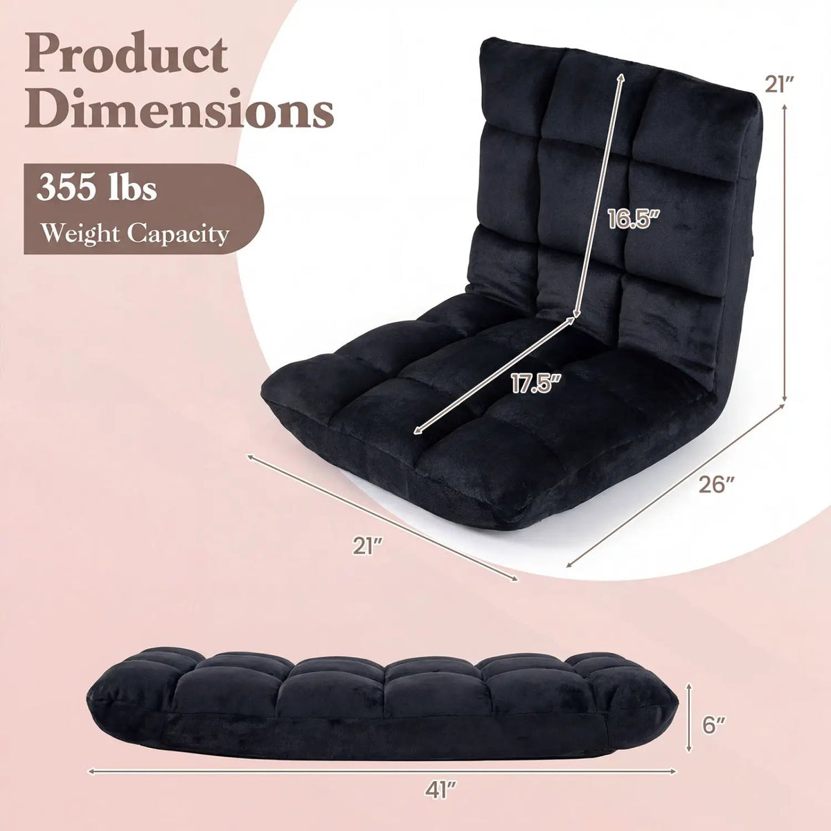 Adjustable 14-position Cushioned Floor Chair, photo 12 of 19