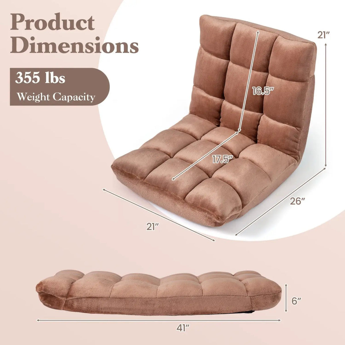 Adjustable 14-position Cushioned Floor Chair, photo 9 of 19