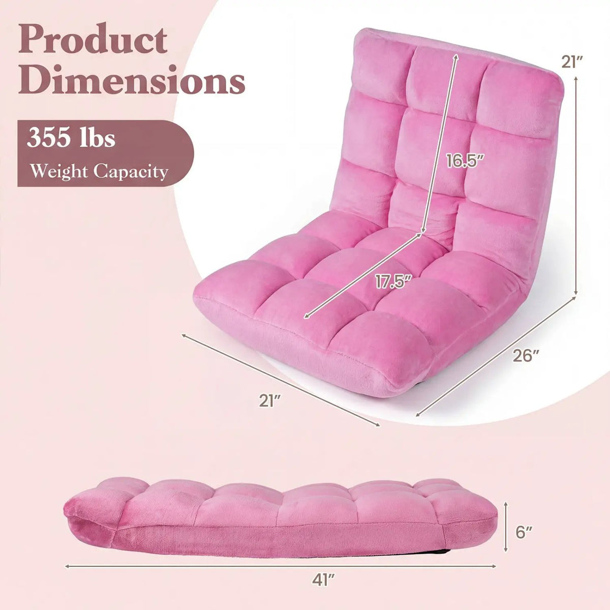 Adjustable 14-position Cushioned Floor Chair, photo 15 of 19