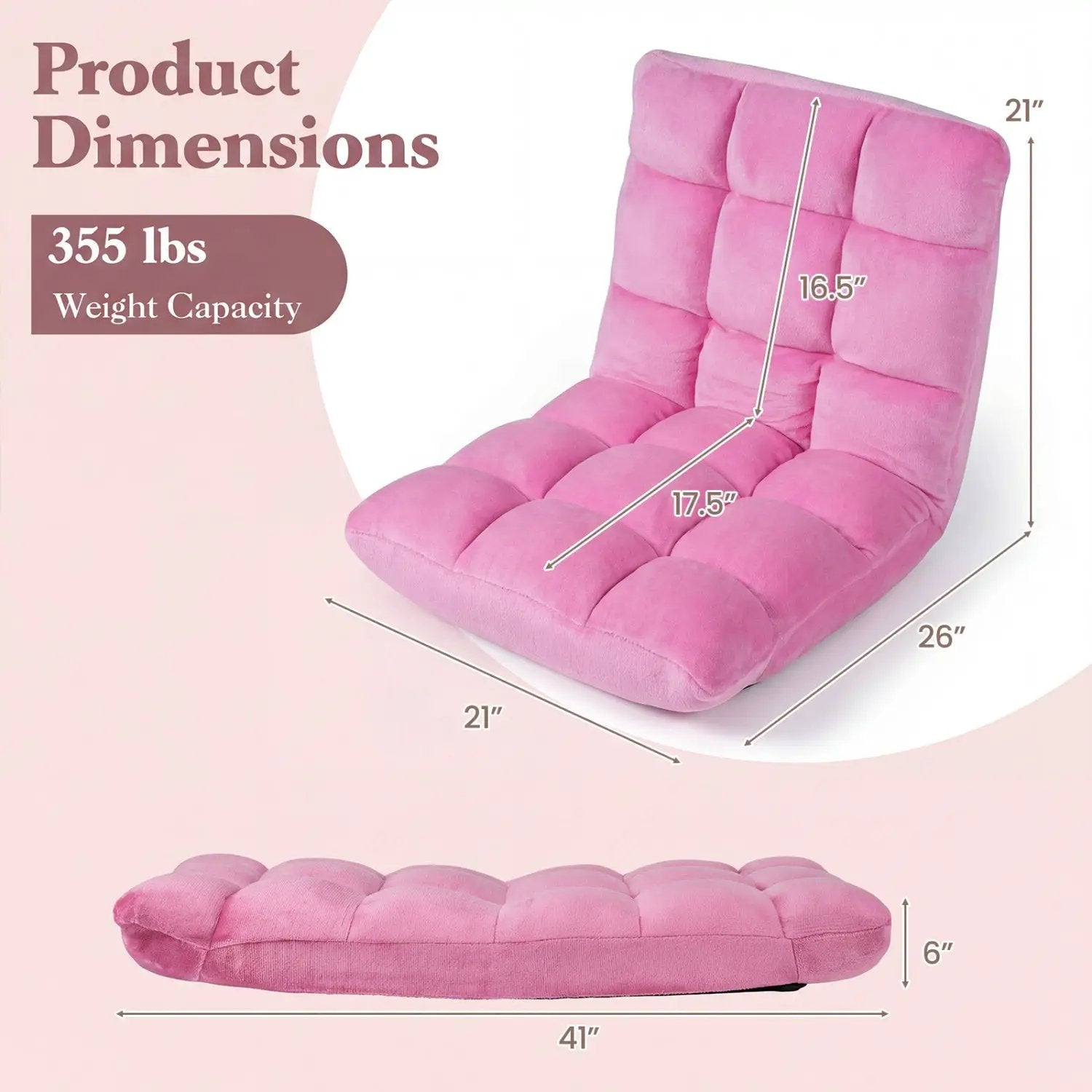 Adjustable 14-position Cushioned Floor Chair by DirectDeals