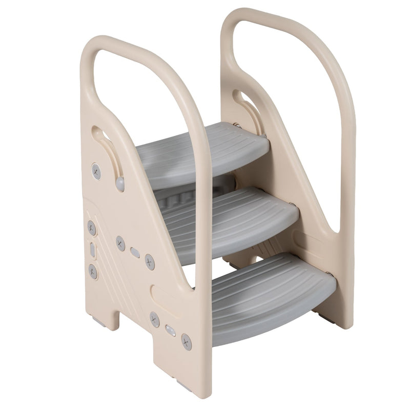 Adjustable 3-Step Helper Stool with Safety Handles and for kids by DirectDeals