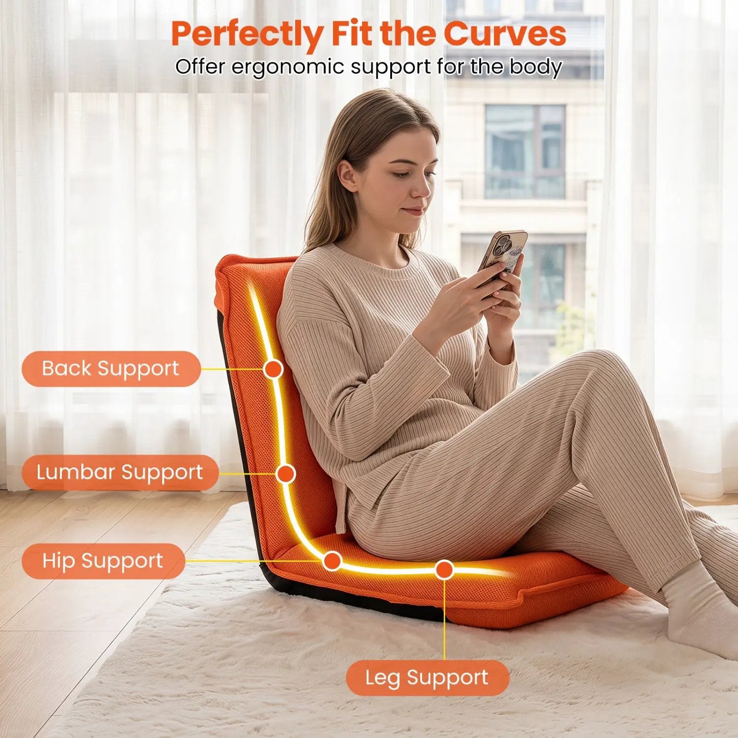 Adjustable Floor Chair with 6 Reclining Positions by DirectDeals