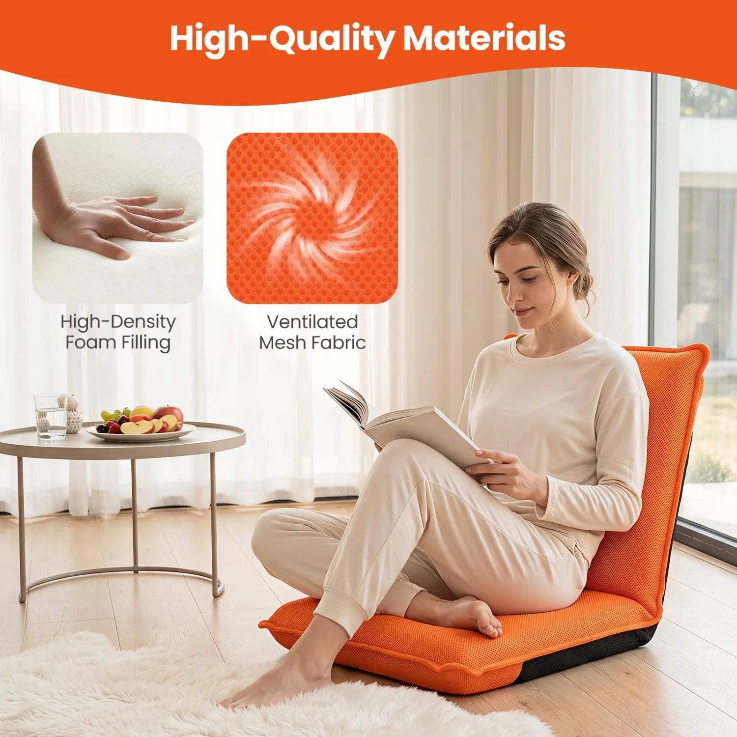 Adjustable Floor Chair with 6 Reclining Positions by DirectDeals