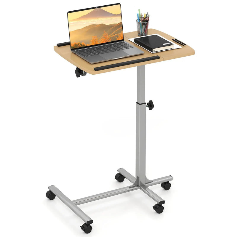 Adjustable Angle Height Rolling Laptop Table by DirectDeals