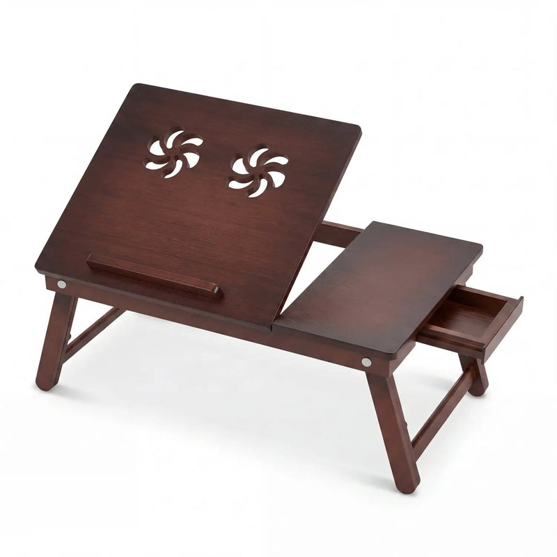 Adjustable Bamboo Laptop Desk with Tilting Top by DirectDeals