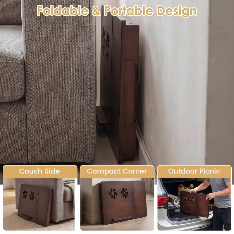 Adjustable Bamboo Laptop Desk with Tilting Top by DirectDeals