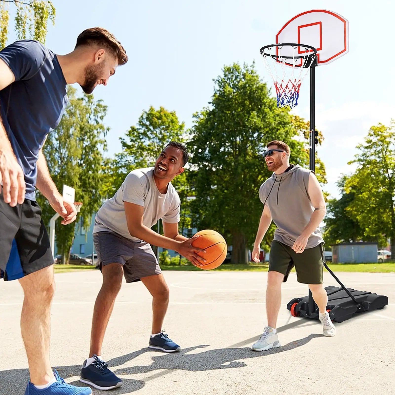 Adjustable Basketball Hoop System Stand with Wheels by DirectDeals