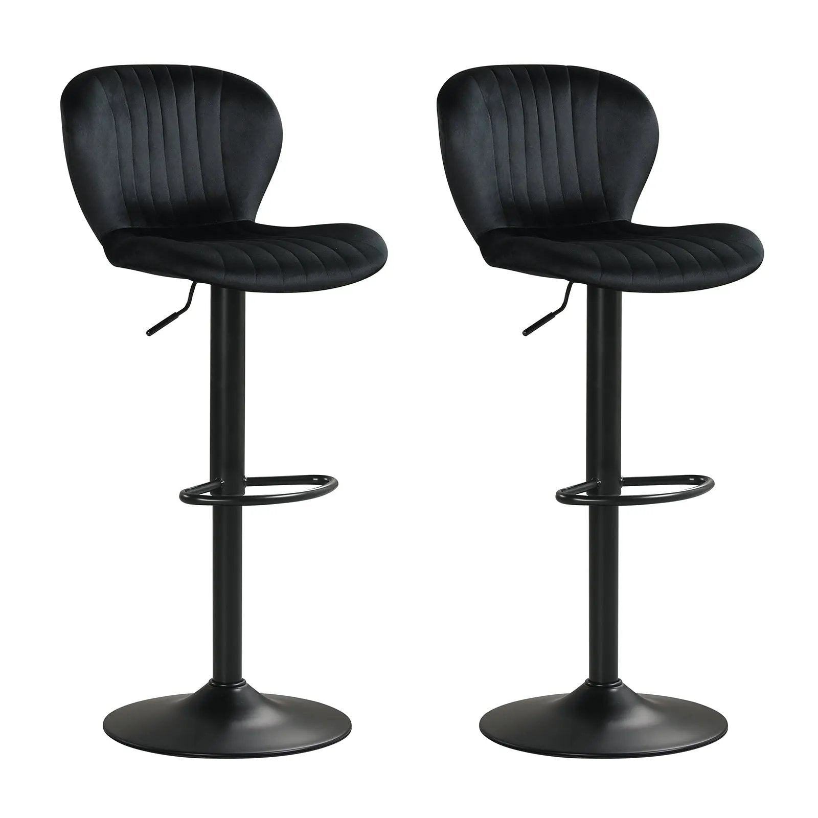 Adjustable Counter Height Chairs Set of 2 with Velvet Upholstered Backrests by DirectDeals