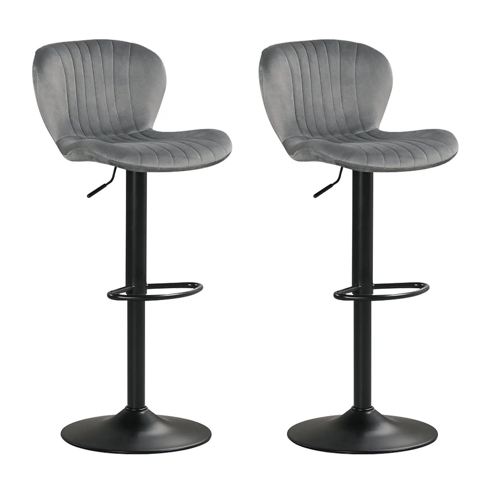 Adjustable Counter Height Chairs Set of 2 with Velvet Upholstered Backrests by DirectDeals